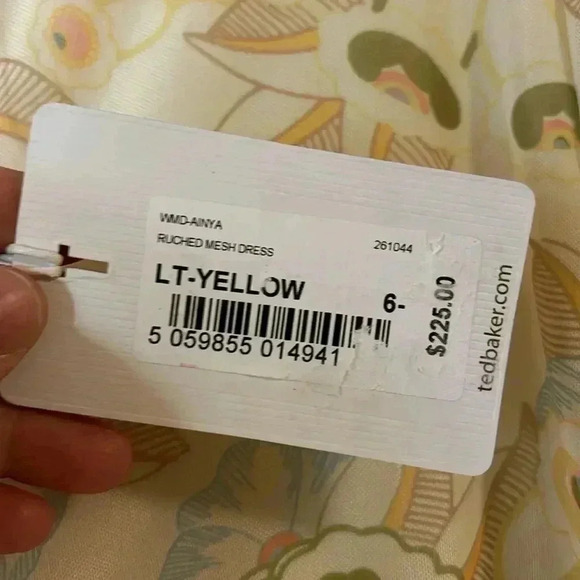 NWT TED BAKER AINYA RUCHED MESHED DRESS SZ 14 US OR TED SZ 6 - Picture 7 of 11